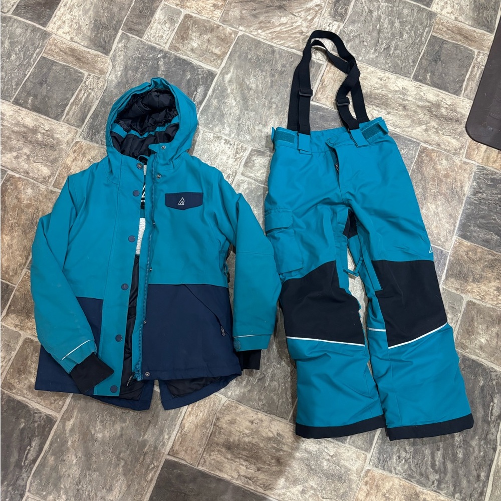 Girls RipZone Teal and Black Snow Jacket and Pants Set